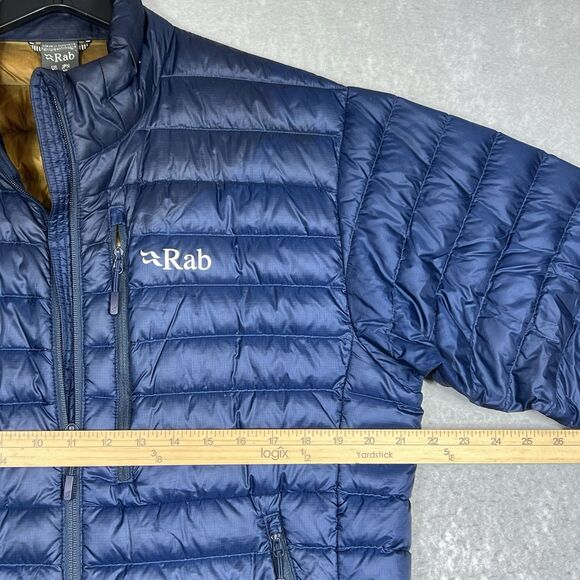 RAB NIKWAX Microlight Down Puffer Jacket Men Size Large Navy Blue Style: QDA-94 - Picture 6 of 13